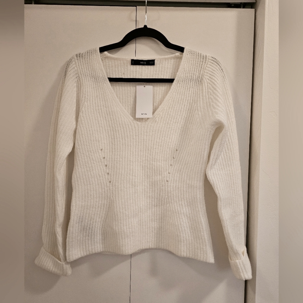 White knit Mango sweater